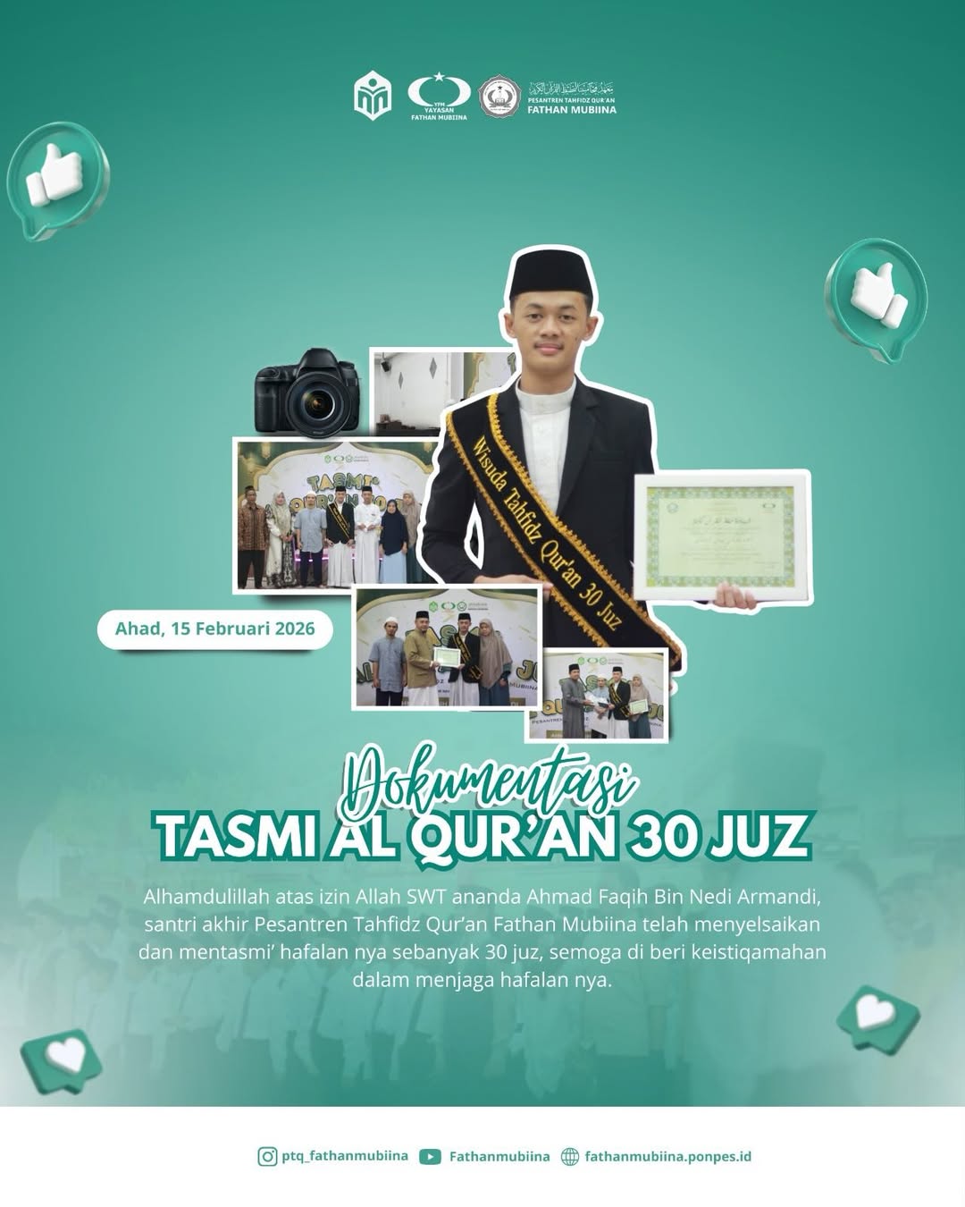 Read more about the article Tasmi’ 30 Juz 2926 oleh Santri Pondok Fathan Mubiina